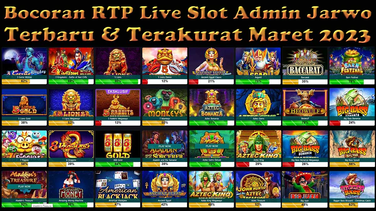 Inilah Bocoran Terbaru Dan Terakurat RTP Live Slot Admin Jarwo Maret 2023